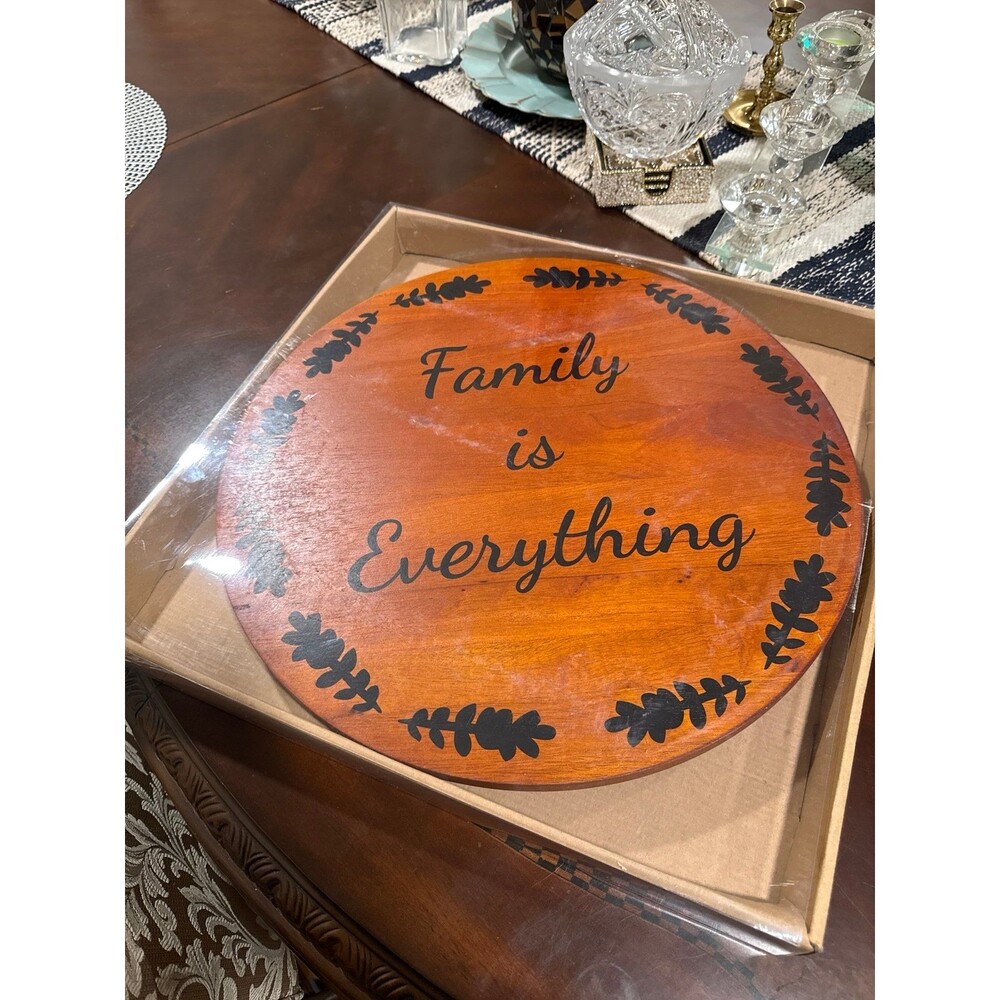 Thirstystone “Family is Everything “ Wood Lazy Susan
